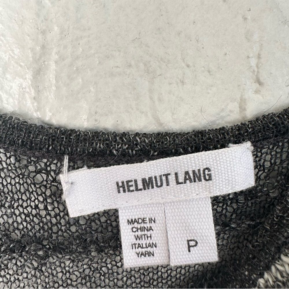 HELMUT LANG Open Knit Asymmetrical‎ Sweater Top Womens Petite Small Mohair Wool - Picture 3 of 8